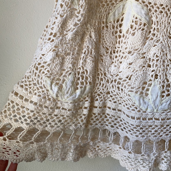 {SOLD} Chasing Unicorns✨ All Summer Long Linen and Crochet Skirt Sz Small - Picture 14 of 17